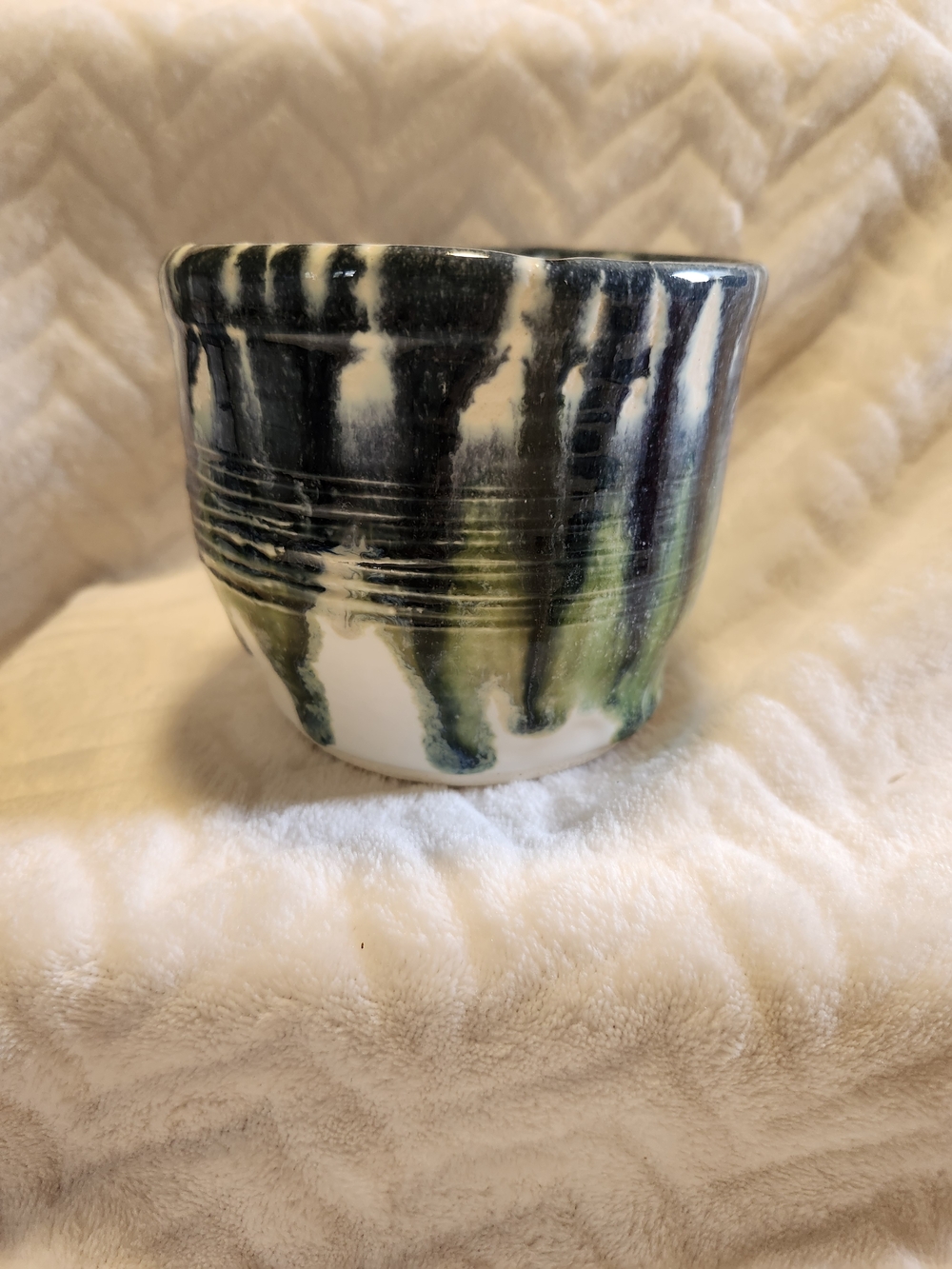 Handcrafted Ceramic Planter with Blue and Green Glaze